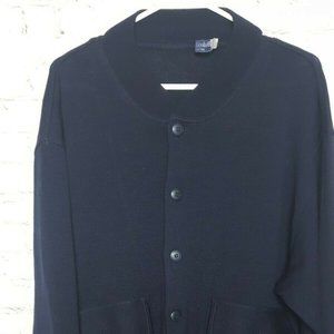 Bullock & Jones XL Navy Blue Knit Sweater Cardigan